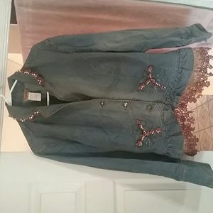 Womans button down denim classic jacket